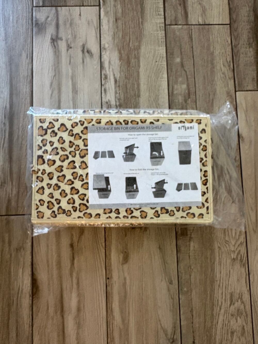 Origami R5 Leopard Fabric Storage Bins (3) Organizer for R5 Shelf New